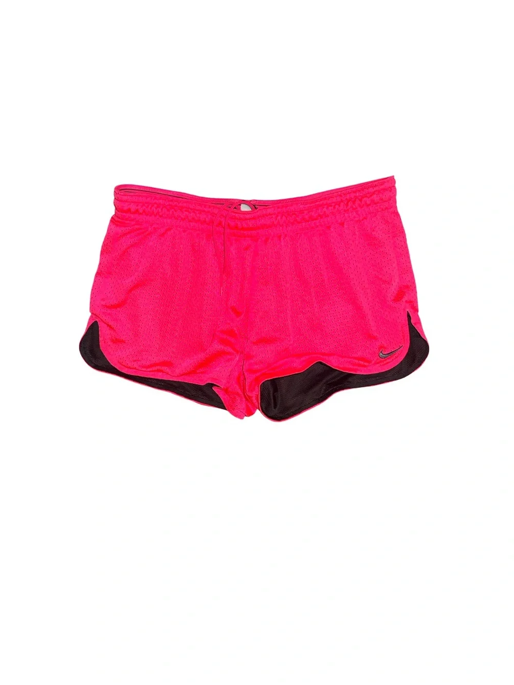 Y2K neon pink Nike‎ Dri-Fit mesh shorts feature a black inner lining sz S